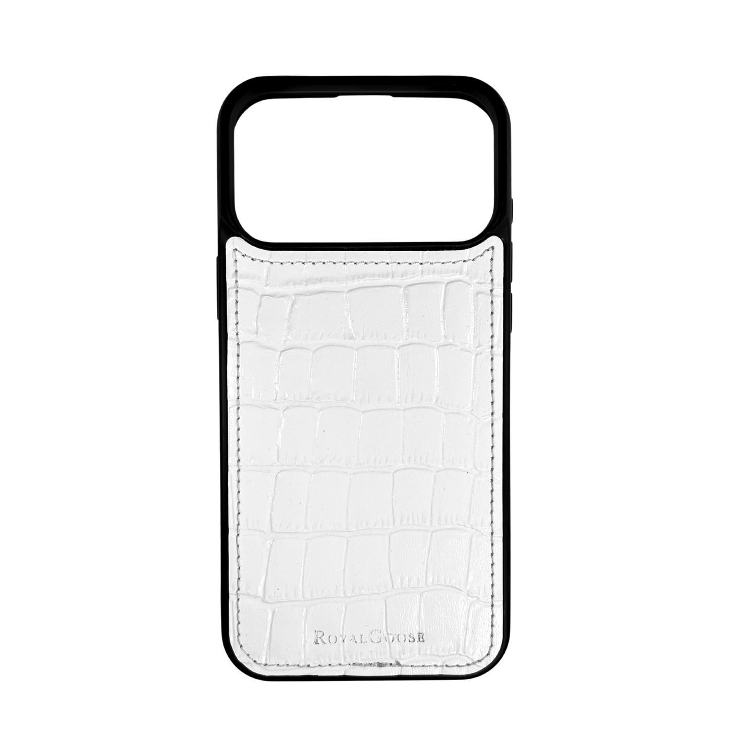 Case iPhone 17 Pro Max Clásico - Croco Blanco