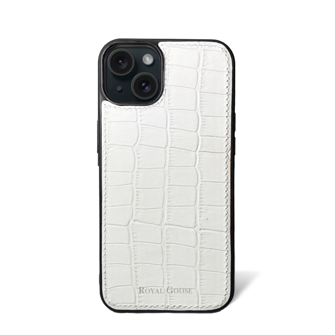 Case iPhone 15 Clásico - Croco Blanco