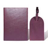 Mini Passport Holder + Classic ID Holder - Burgundy