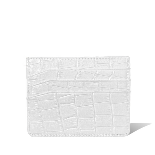 Tarjetero Clásico - Croco Blanco