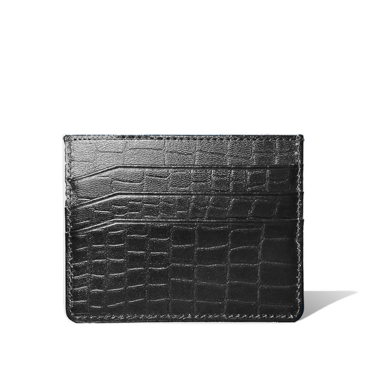 Tarjetero Clásico - Croco Negro