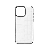 Case iPhone 16 Pro Max Clásico - Croco Blanco