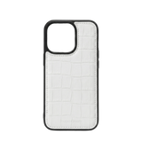 Case iPhone 16 Pro Clásico - Croco Blanco