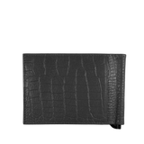 Cartera con Clip - Croco Negro