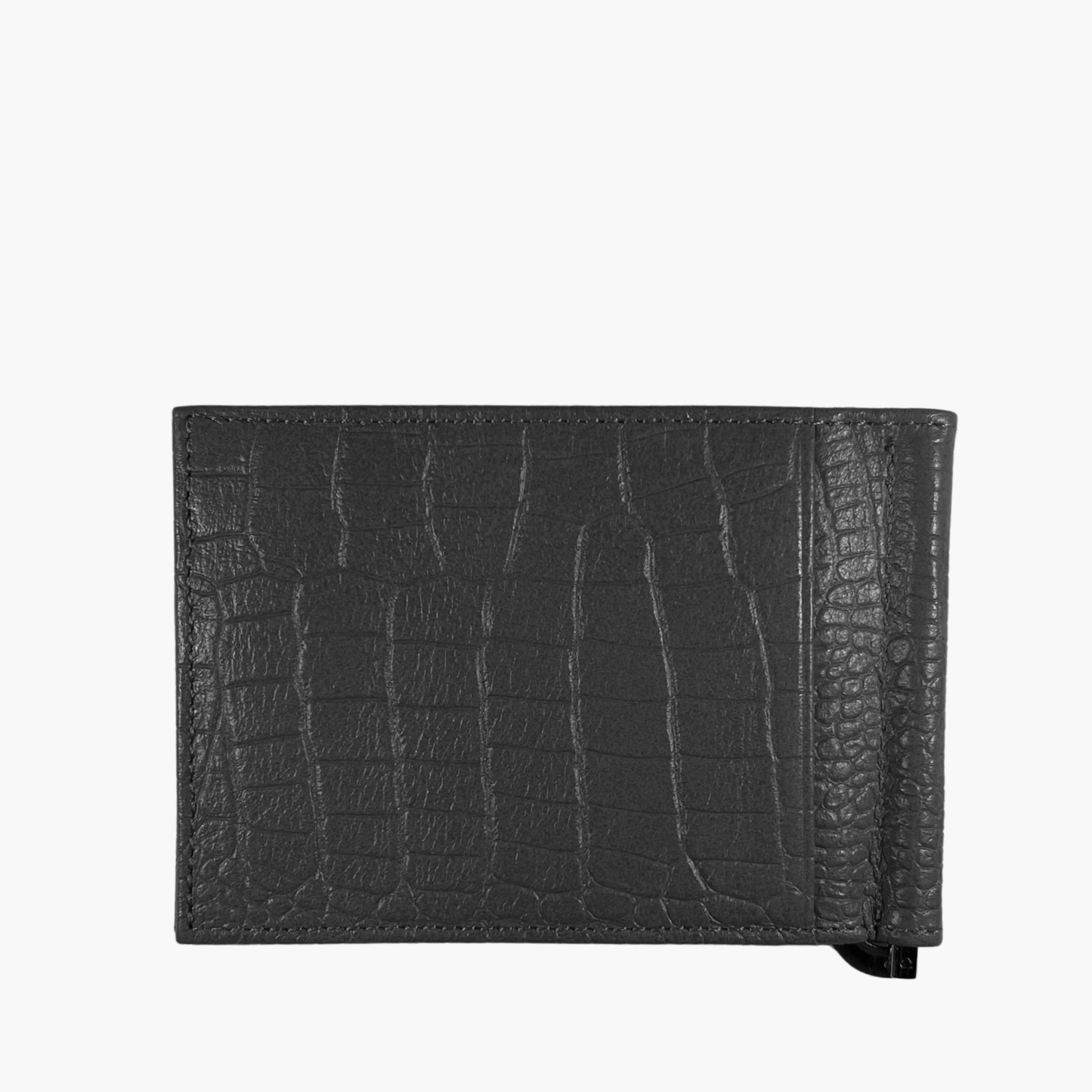 Wallet with Clip - Black Croco