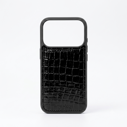 Classic iPhone 17 Pro Case - Black Croco