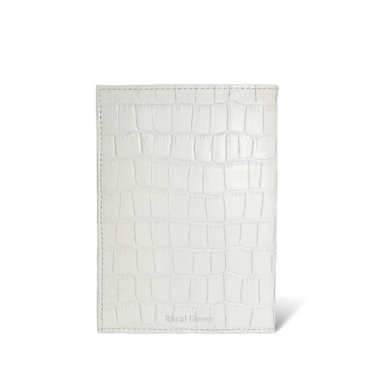 Porta Pasaporte Mini - Croco Blanco