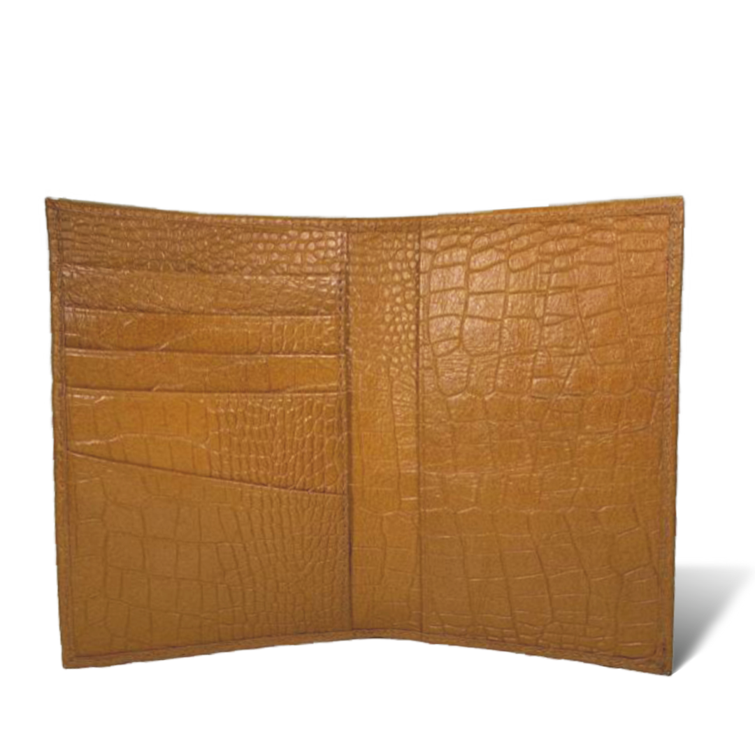 Porta Pasaporte Mini - Croco Leño