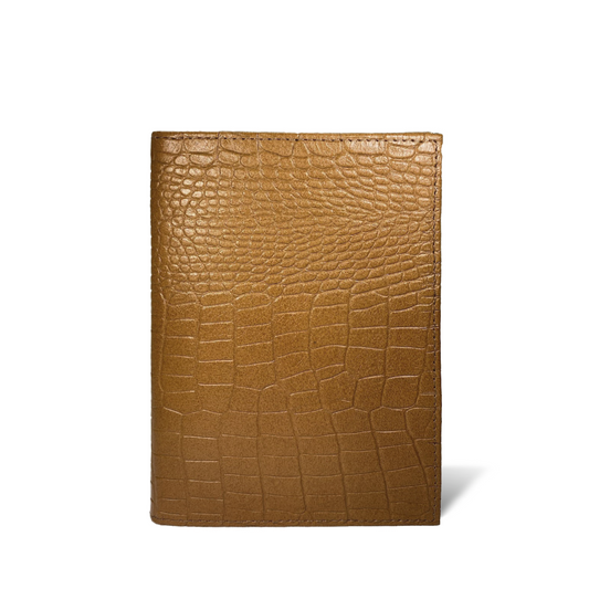 Porta Pasaporte Mini + Identificador Clásico -Croco Leño