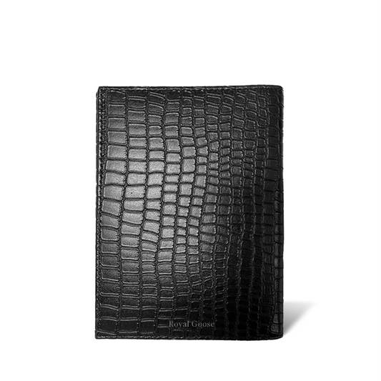 Porta Pasaporte Mini - Croco Negro