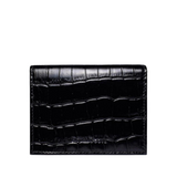 Bi-Fold Card Holder - Black Crocodile