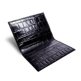 Bi-Fold Card Holder - Black Crocodile