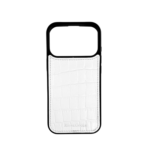 Case iPhone 17 Pro Clásico - Croco Blanco