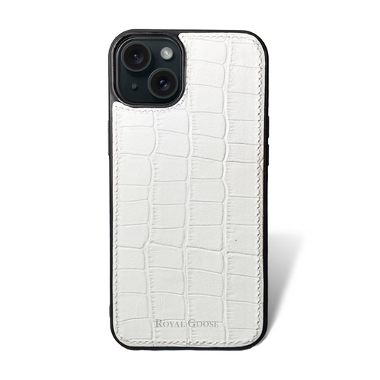 Case iPhone 16 Plus Clásico - Croco Blanco