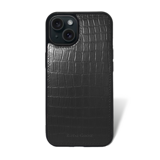 Case iPhone 16 Plus Clásico - Croco Negro