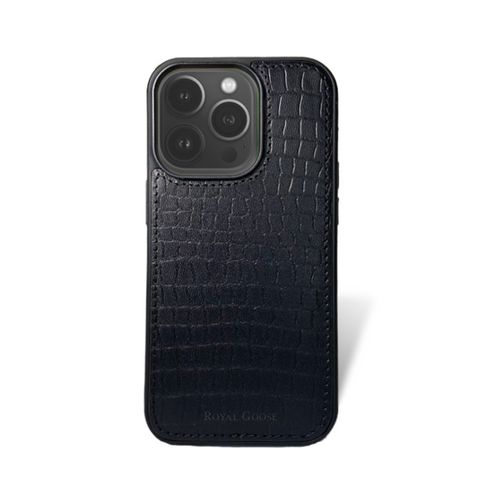 Case iPhone 16 Pro Clásico - Croco Negro