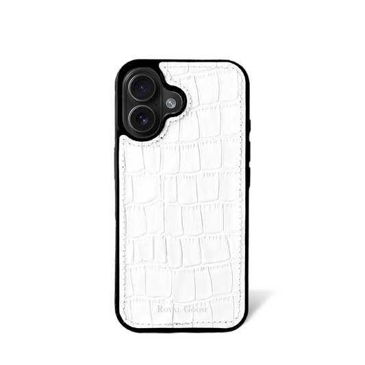Case iPhone 16 Clásico - Croco Blanco