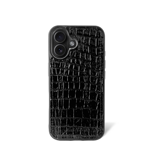 Case iPhone 16 Clásico - Croco Negro