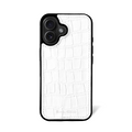 Classic iPhone 16 Plus Case - White Crocodile
