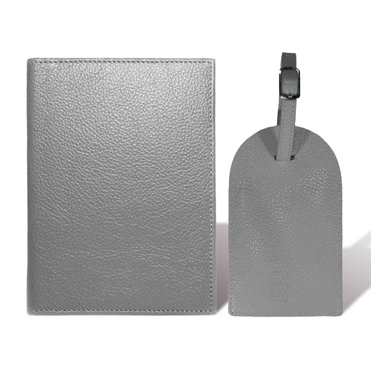 Porta Pasaporte Mini + Identificador Clásico - Gris Espacial