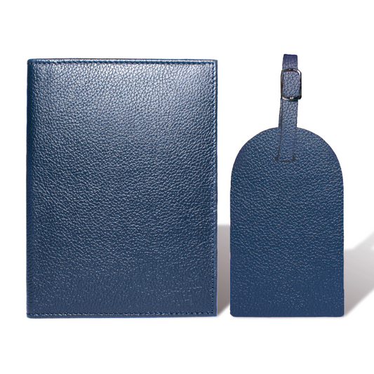 Porta Pasaporte Mini + Identificador Clásico - Marino