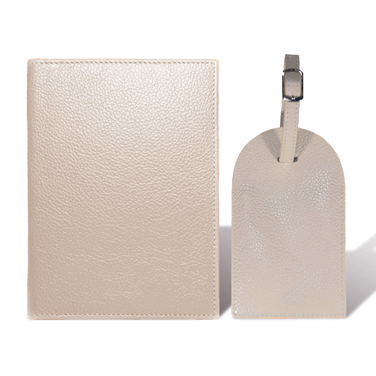 Porta Pasaporte Mini + Identificador Clásico - Nude