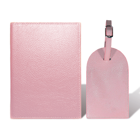 Porta Pasaporte Mini + Identificador Clásico - Palo de Rosa