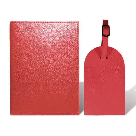 Porta Pasaporte Mini + Identificador Clásico - Rojo