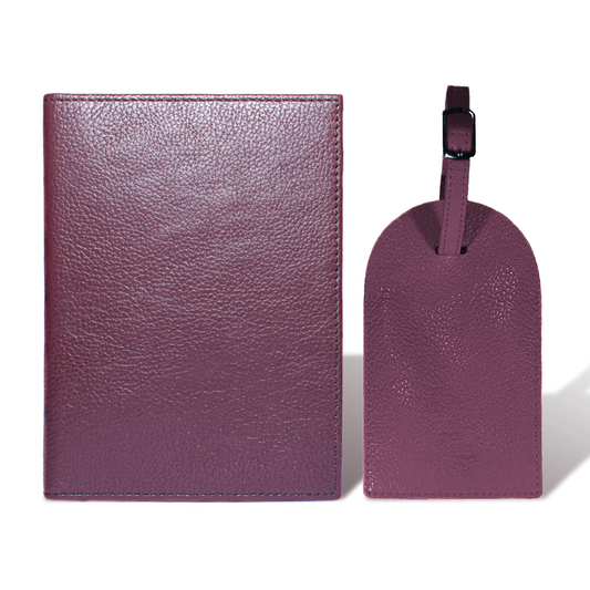 Porta Pasaporte Mini + Identificador Clásico - Tinto