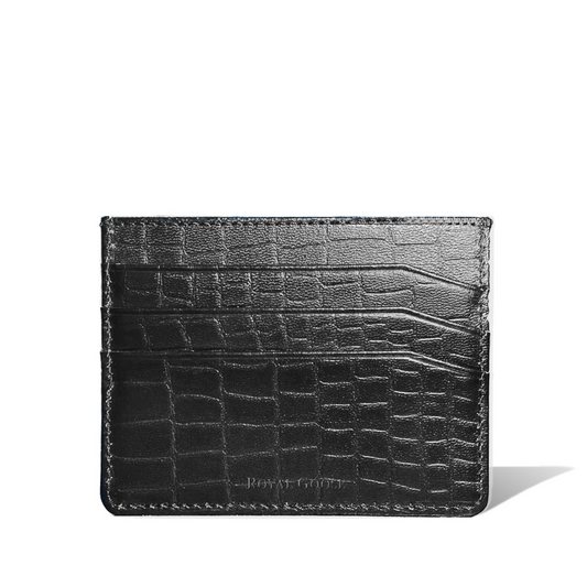 Tarjetero Clásico - Croco Negro