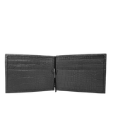Cartera con Clip - Croco Negro