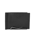 Cartera con Clip - Croco Negro