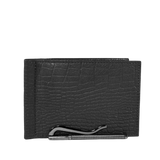 Cartera con Clip - Croco Negro