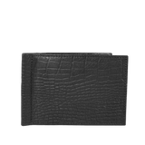 Cartera con Clip - Croco Negro