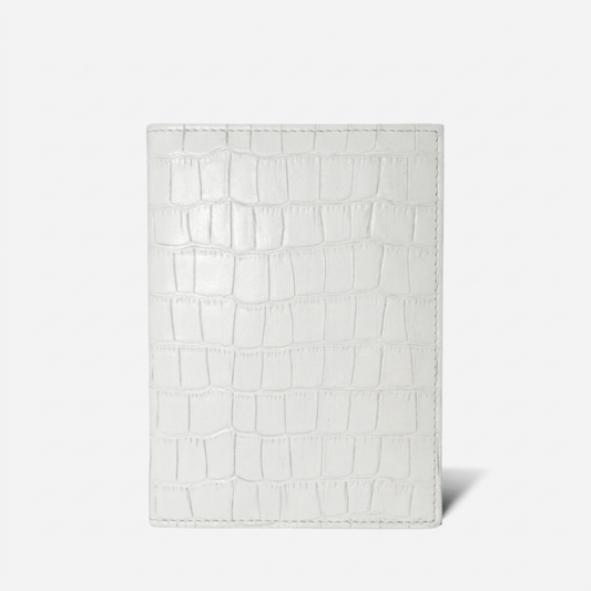 Porta Pasaporte Mini - Croco Blanco