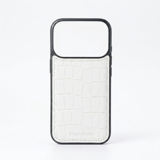 iPhone 17 Pro Max Case Clásico - Croco Blanco