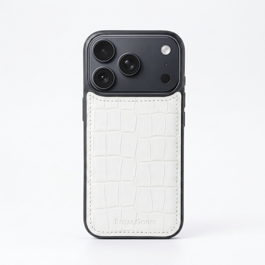iPhone 17 Pro Max Case Clásico - Croco Blanco