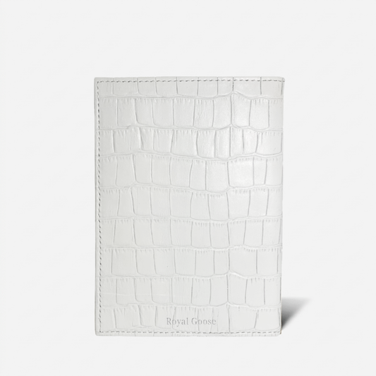 Porta Pasaporte Mini - Croco Blanco