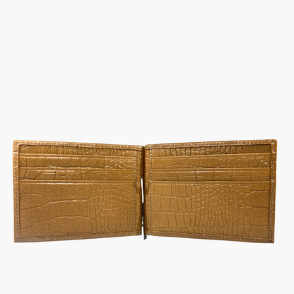 Wallet with Clip - Croco Wood