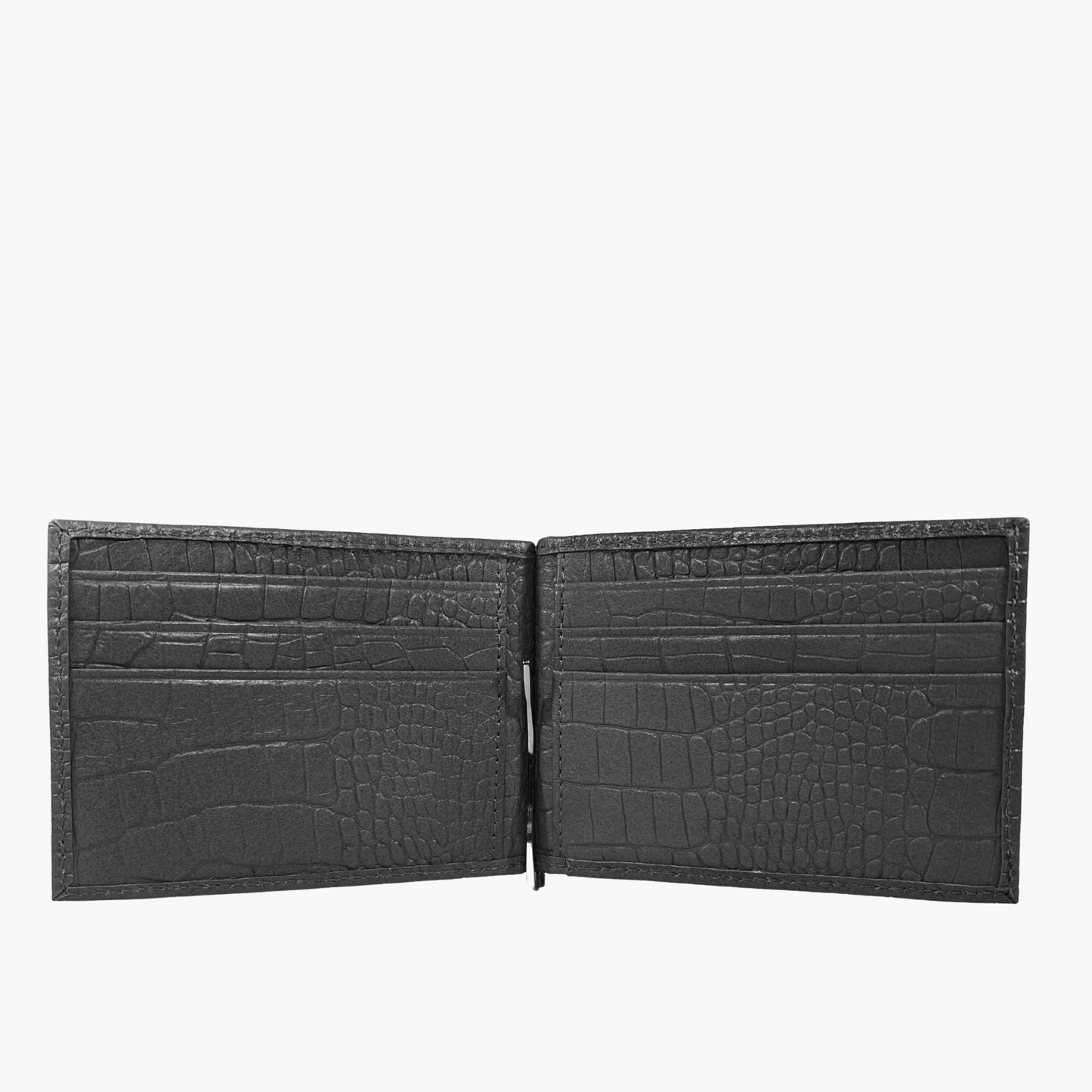 Wallet with Clip - Black Croco