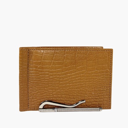 Wallet with Clip - Croco Wood