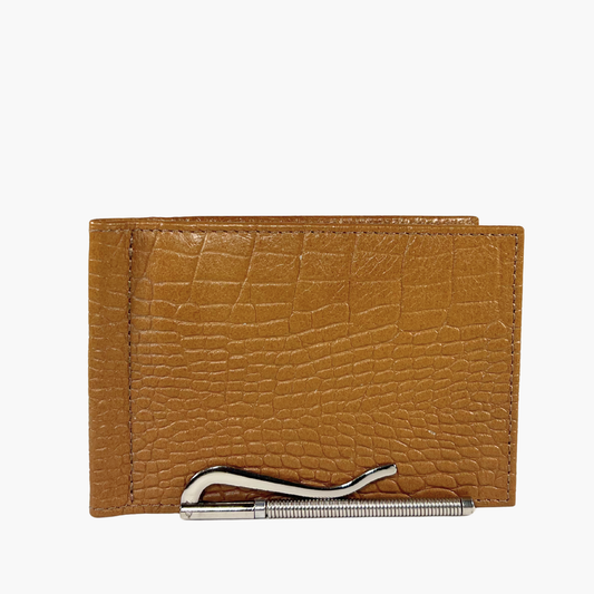 Wallet with Clip - Croco Wood