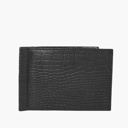 Wallet with Clip - Black Croco