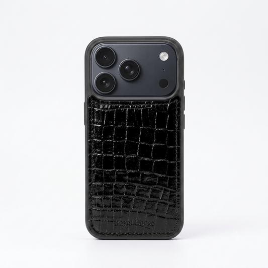 Classic iPhone 17 Pro Case - Black Croco