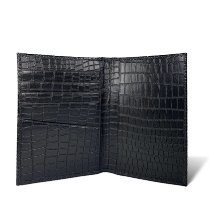 Porta Pasaporte Mini - Croco Negro