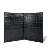 Mini Passport Holder + Classic ID Holder - Black Croco
