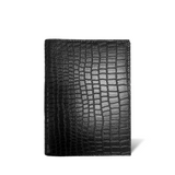 Mini Passport Holder + Classic ID Holder - Black Croco