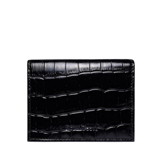 Tarjetero Bi-Fold - Croco Negro