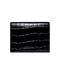 Bi-Fold Card Holder - Black Crocodile
